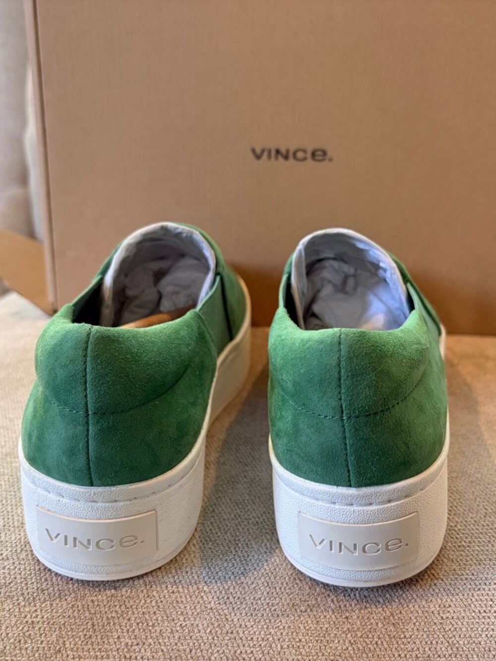 Vince Warren Slip On Platform Sneakers Palm Leaf Green NIB - Picture 3 of 8